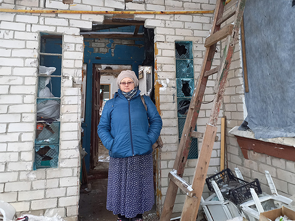 Rebuilding a Ukrainian Widow’s War-Damaged House