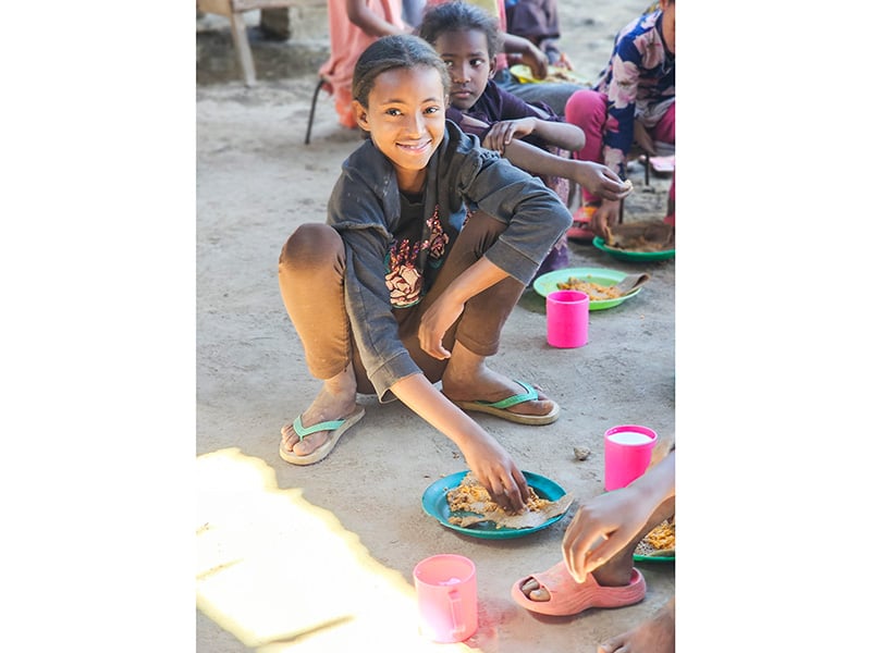 Plates of Food for Hungry Children