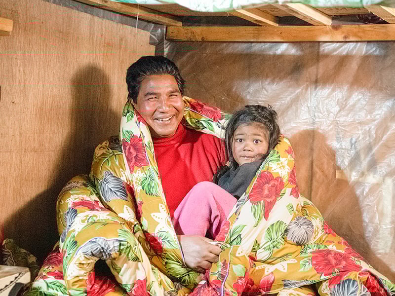 Warm Blankets Instead of Old Tattered Clothes